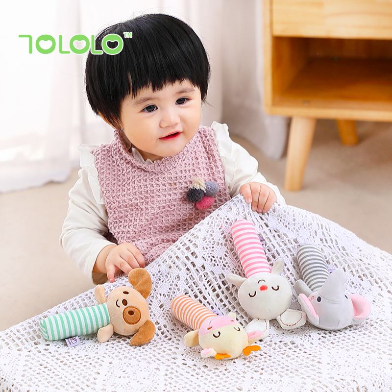 TOLOLO動物手搖鈴嬰兒玩具0-3歲益智安